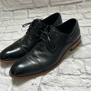 Stacy Adams mens black dress shoes cap toe Oxford